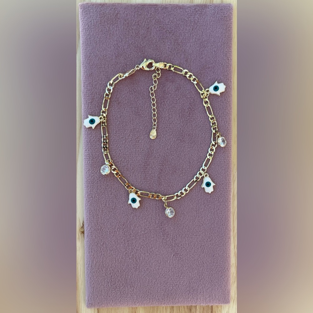 Hamsa Hand Evil Eye Anklet